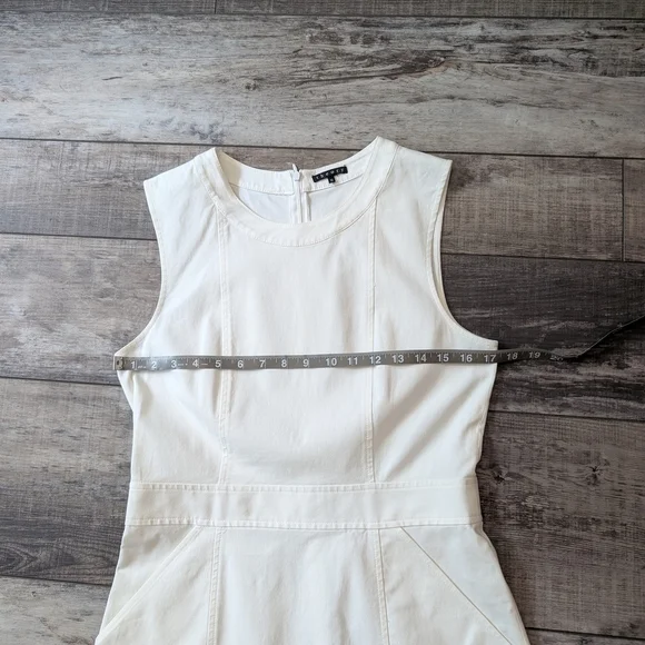 Theory White Sleeveless Sheath Midi Dress - Picture 7 of 10